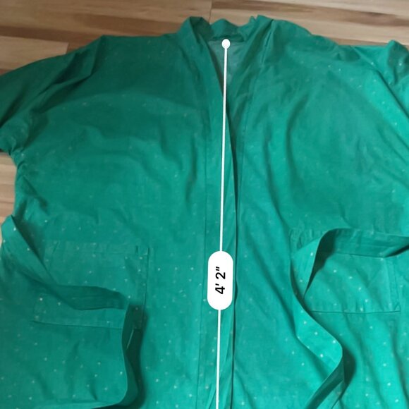 Handmade green kimono-style bathrobe - Picture 7 of 9